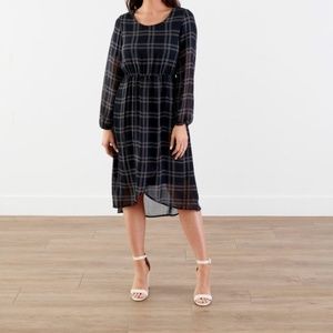 Sweet Salt Plaid faux Wrap Dress